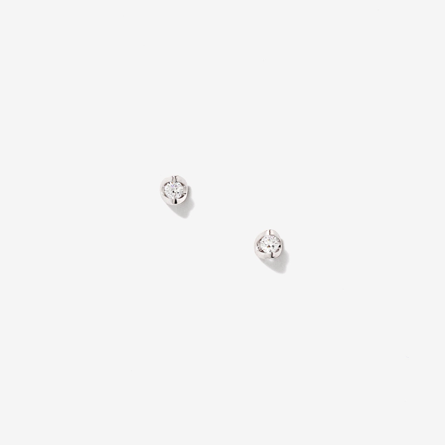 Tension Set Solitaire Lab Grown Diamond Stud Earrings in 14K White Gold (0.10ct tw)