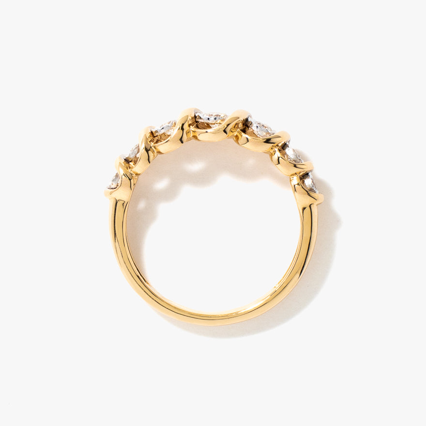 Diamond Anniversary Band in 10K Yellow and White Gold (0.24 ct tw)