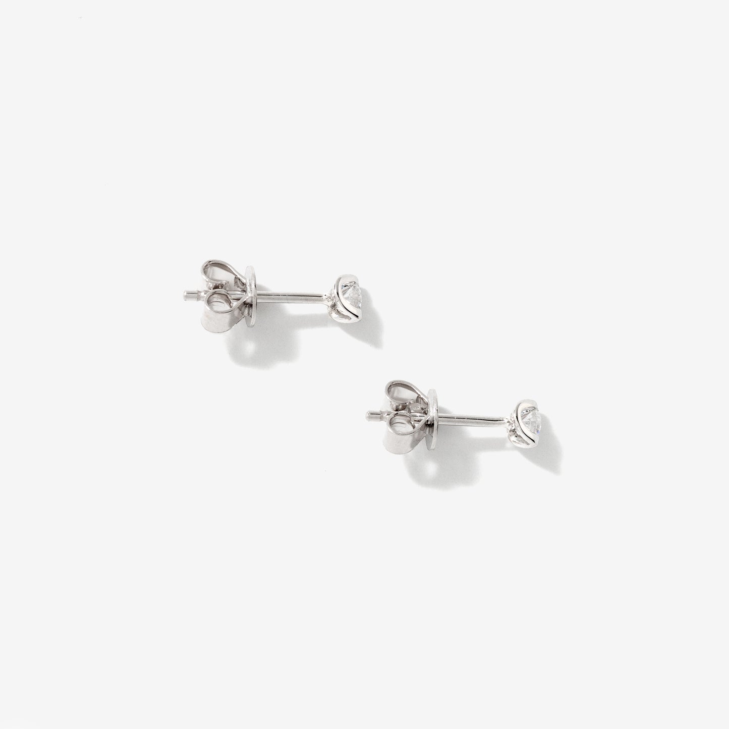 Tension Set Solitaire Lab Grown Diamond Stud Earrings in 14K White Gold (0.10ct tw)