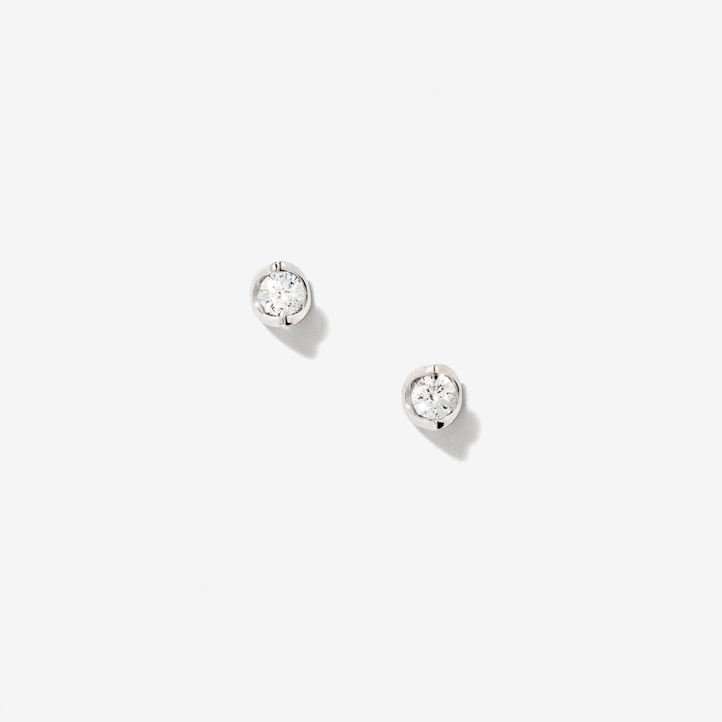 Tension Set Solitaire Lab Grown Diamond Stud Earrings in 14K White Gold (0.30ct tw)