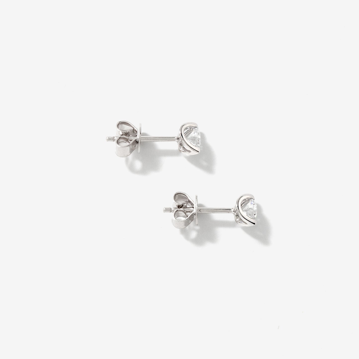 Tension Set Solitaire Lab Grown Diamond Stud Earrings in 14K White Gold (0.30ct tw)
