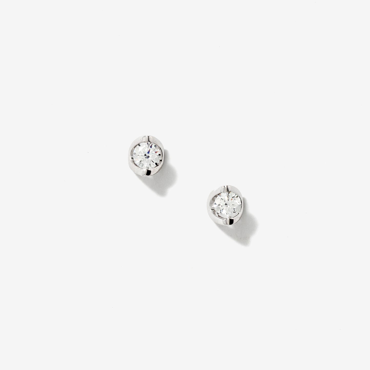 Tension Set Solitaire Lab Grown Diamond Stud Earrings in 14K White Gold (0.50ct tw)