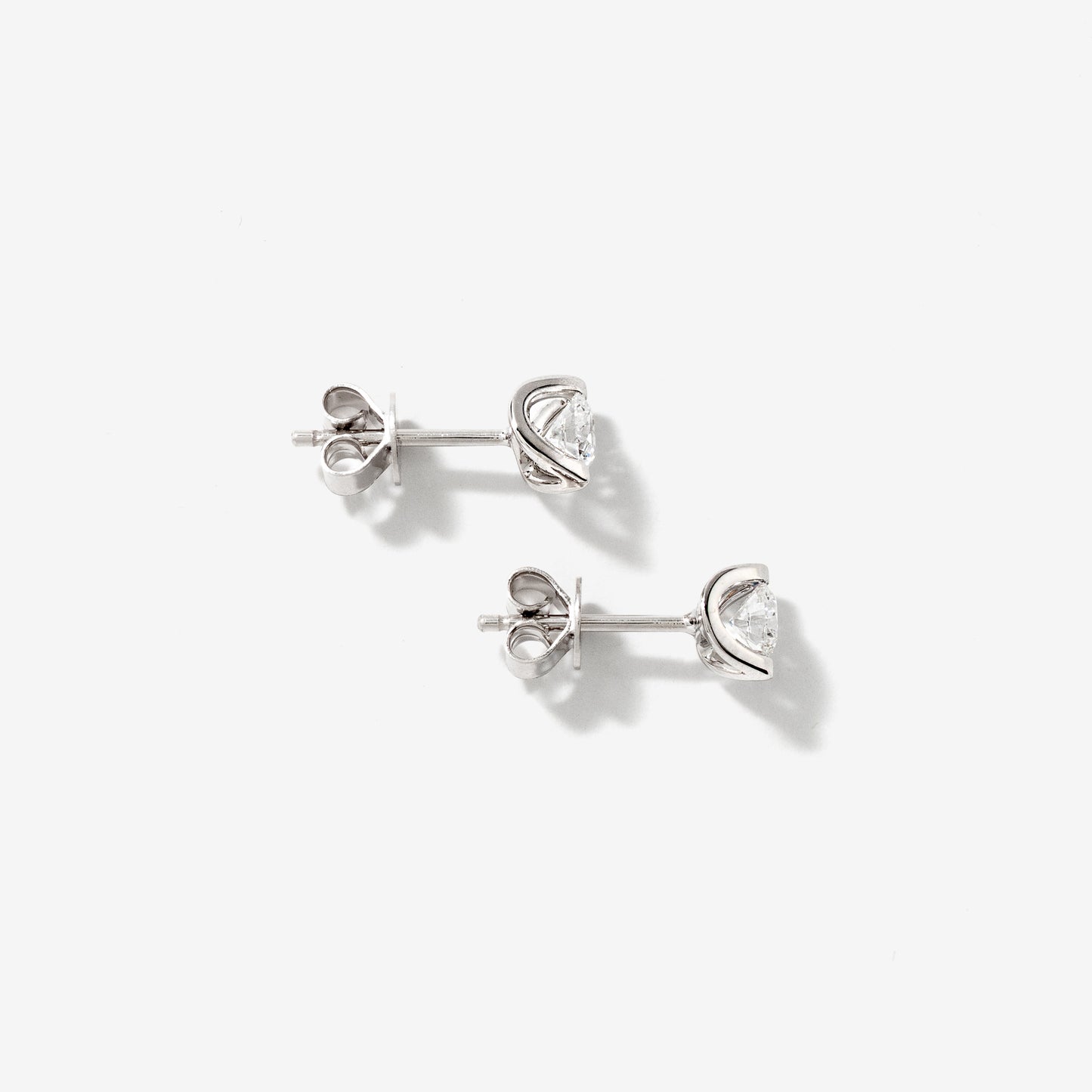 Tension Set Solitaire Lab Grown Diamond Stud Earrings in 14K White Gold (0.50ct tw)
