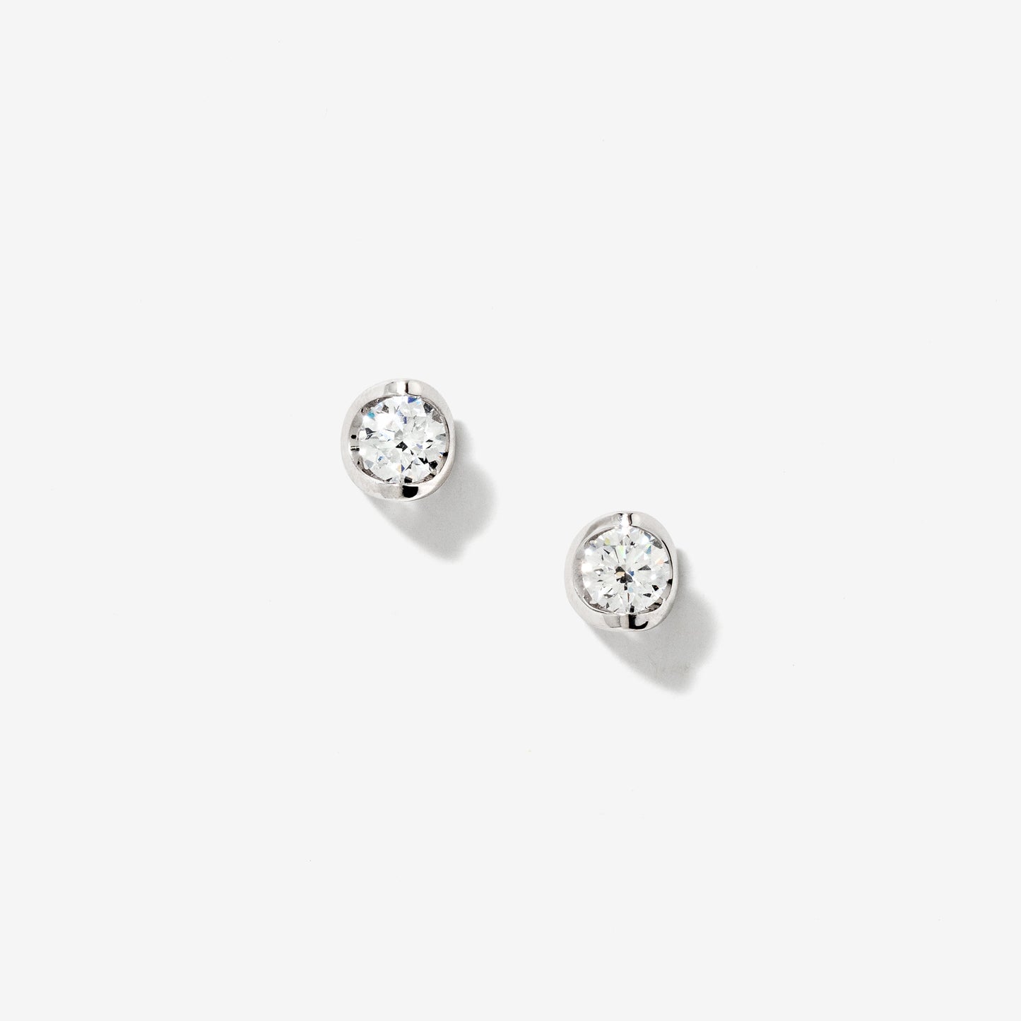 Tension Set Solitaire Lab Grown Diamond Stud Earrings in 14K White Gold (0.75 ct tw)