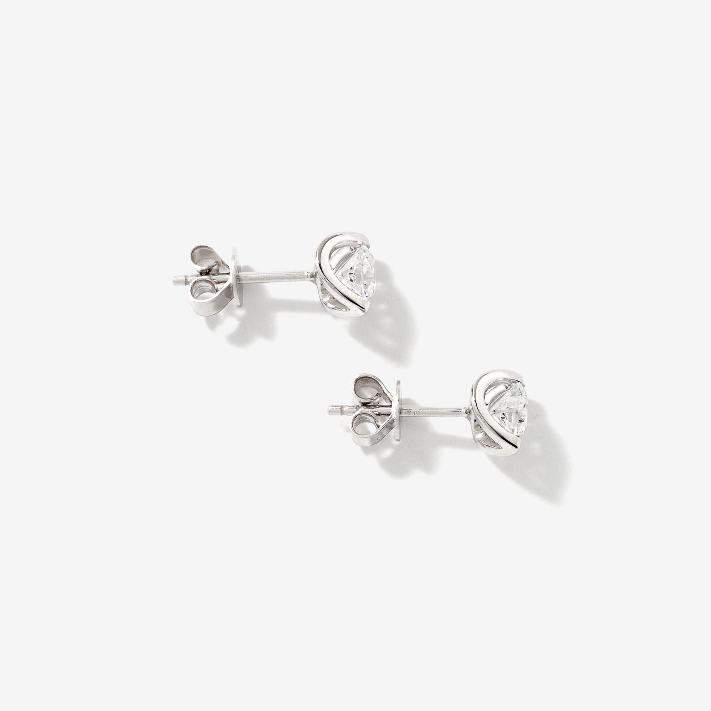 Tension Set Solitaire Lab Grown Diamond Stud Earrings in 14K White Gold (0.75 ct tw)