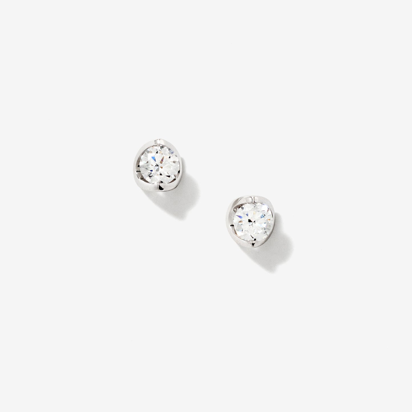 Tension Set Solitaire Lab Grown Diamond Stud Earrings in 14K White Gold (1.00 ct tw)