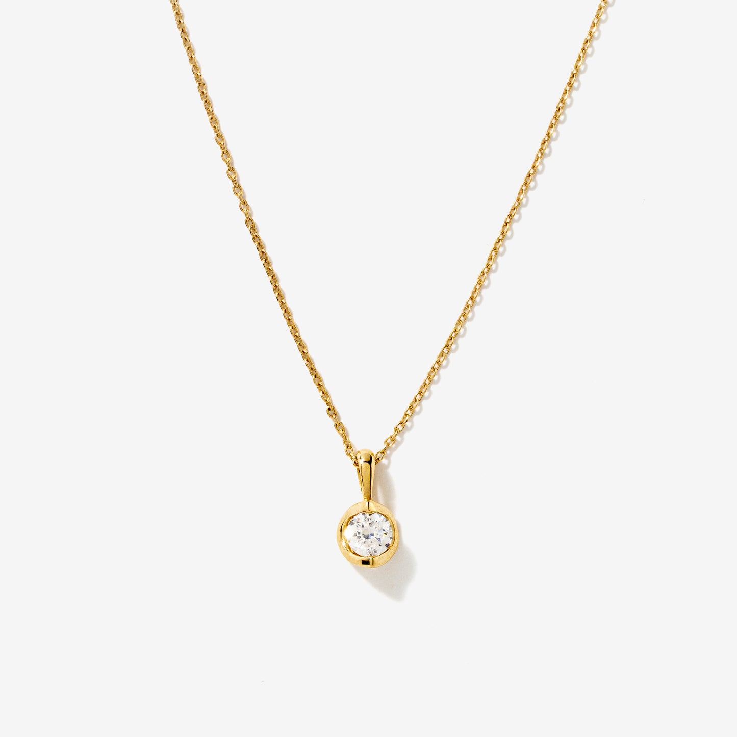 Tension Set Lab Grown Diamond Solitaire Necklace in 14K Yellow Gold (0.25ct tw)