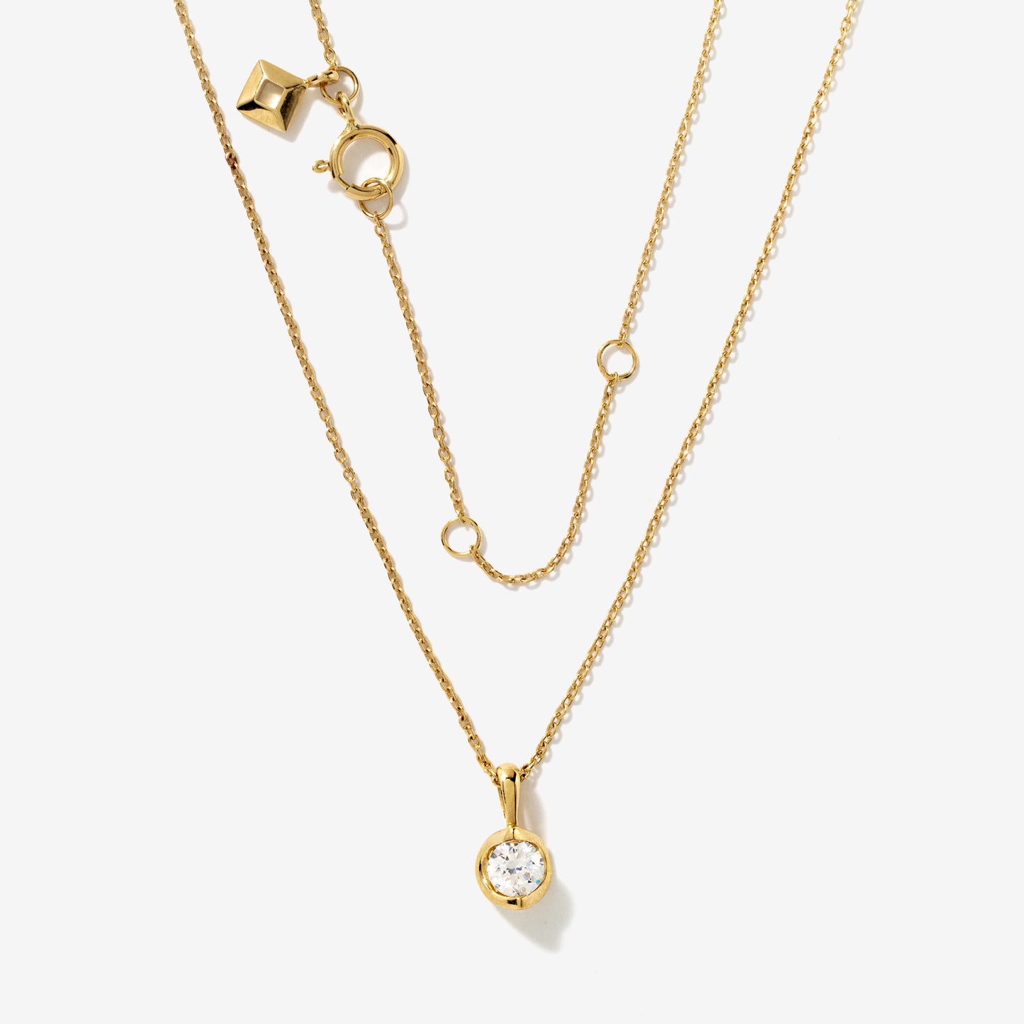 Tension Set Lab Grown Diamond Solitaire Necklace in 14K Yellow Gold (0.25ct tw)