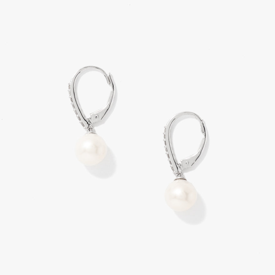 Pearl Earrings in 10K White Gold