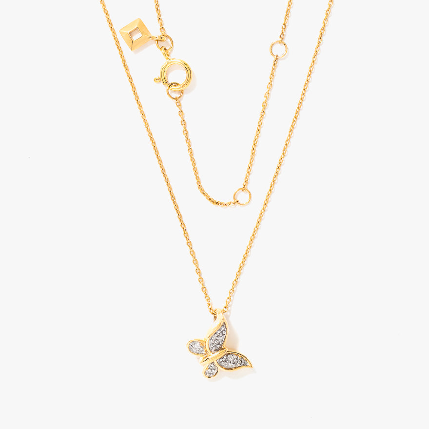 Butterfly Diamond Pendant in 10K Yellow Gold (0.04 ct tw)
