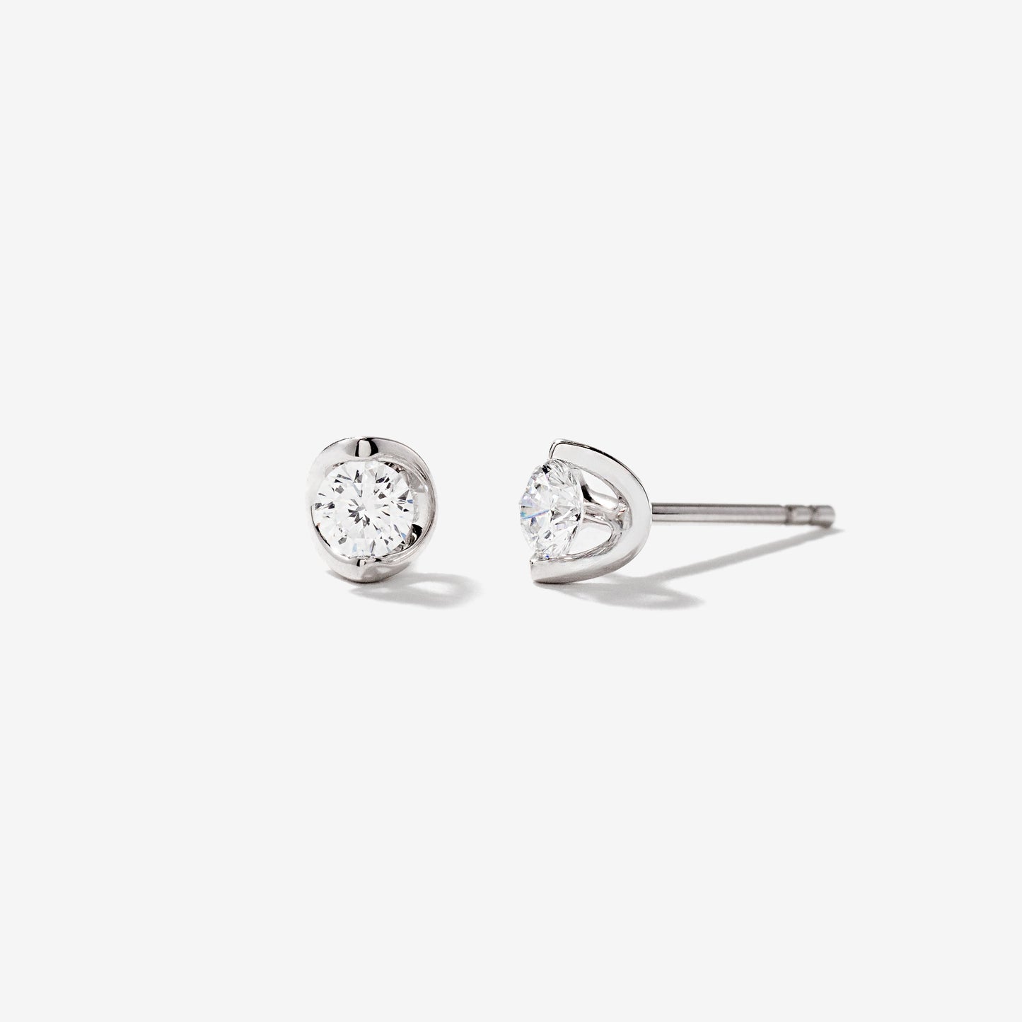 Tension Set Solitaire Lab Grown Diamond Stud Earrings in 14K White Gold (0.30ct tw)