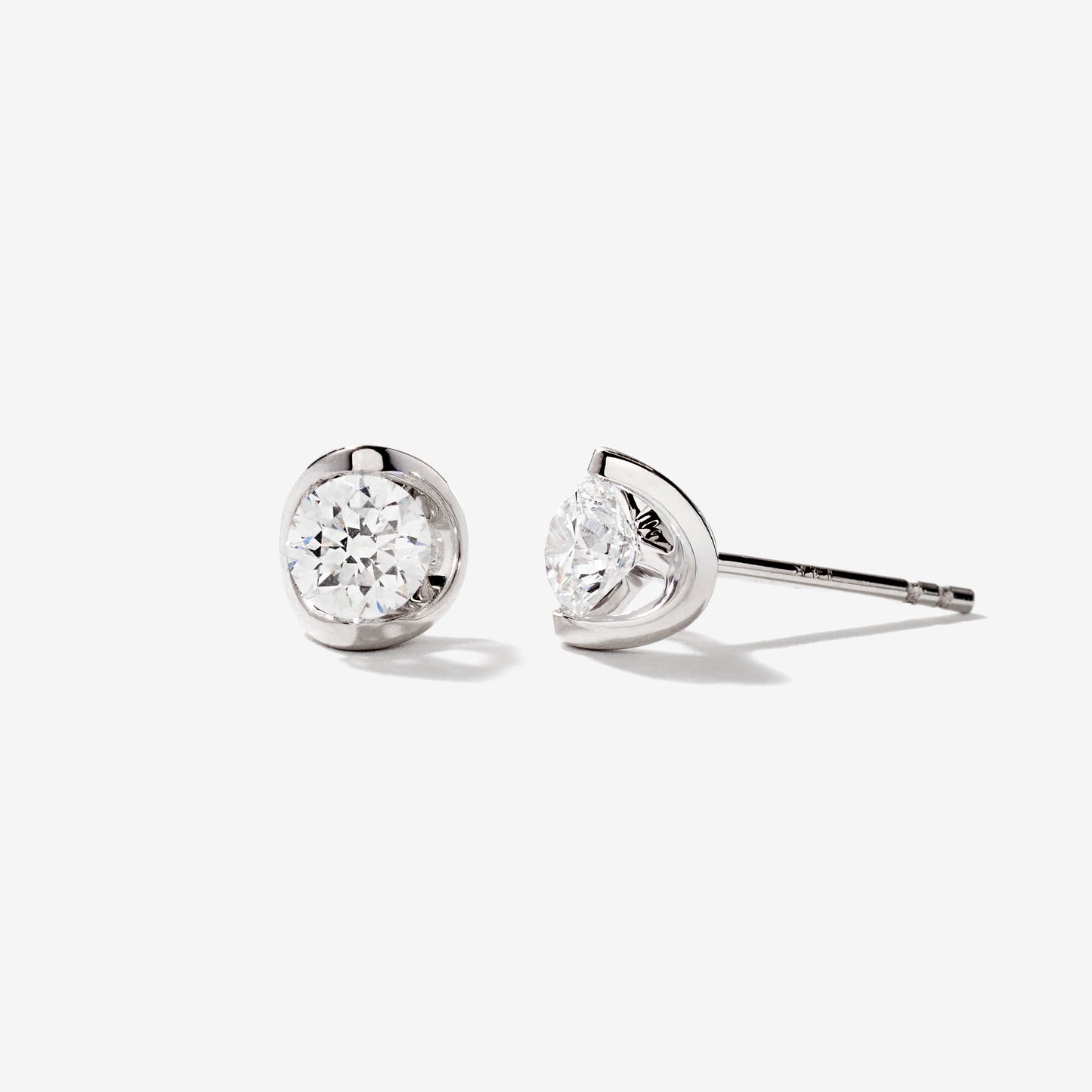 Tension Set Solitaire Lab Grown Diamond Stud Earrings in 14K White Gold (0.75 ct tw)