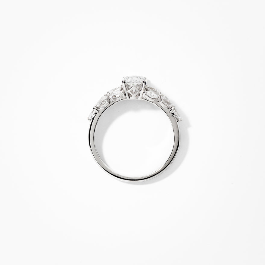 Lab Grown Diamond Cluster Ring 14K White Gold (1.74 ct tw)