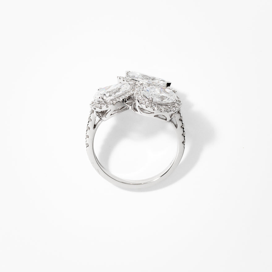 Lab Grown Diamond Cluster Ring in 14K White Gold (3.11 ct tw)