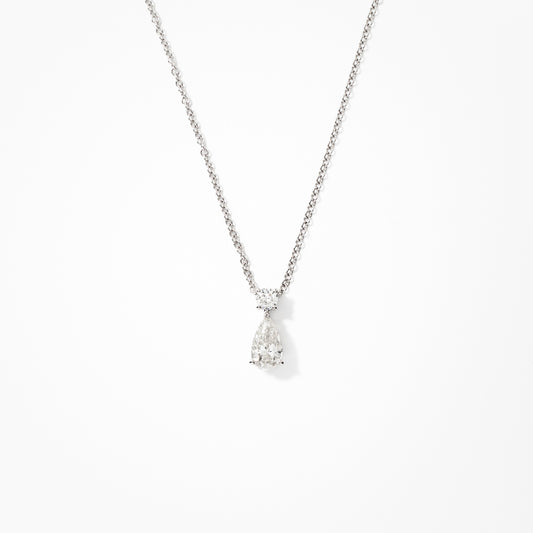 Pear Shape Lab Grown Diamond Necklace in 14K White Gold (0.70 ct tw)