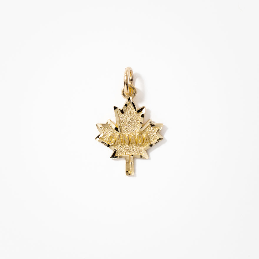 Canada Maple Leaf Pendant in 10K Yellow Gold