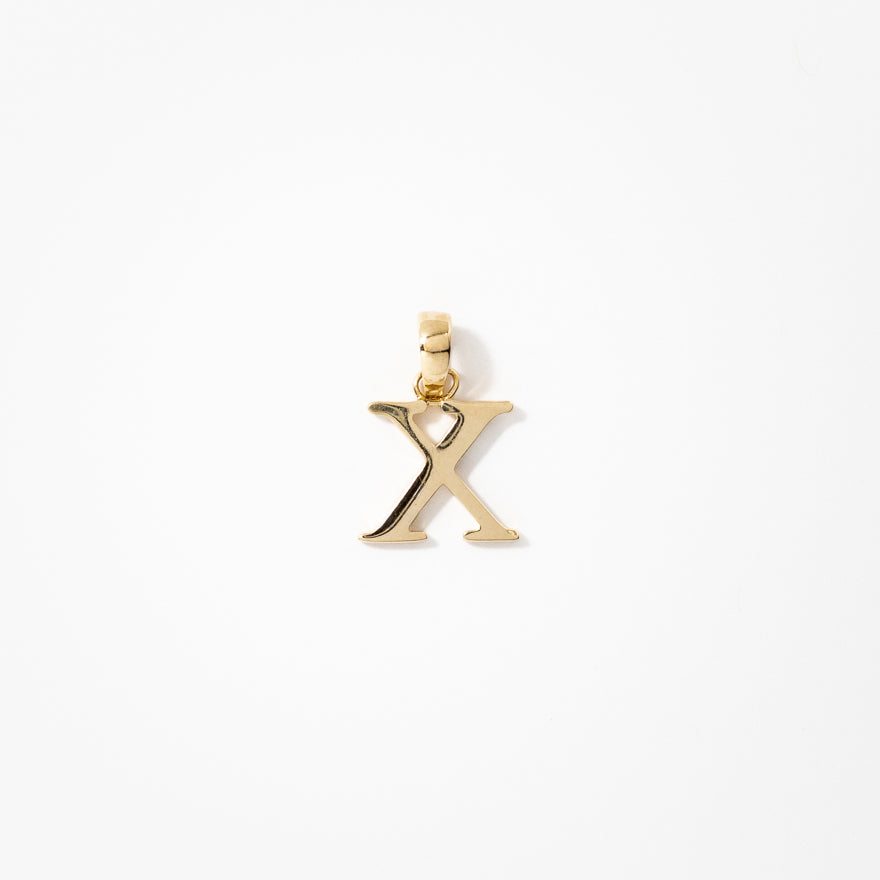 "X" Initial Pendant in 10K Yellow Gold