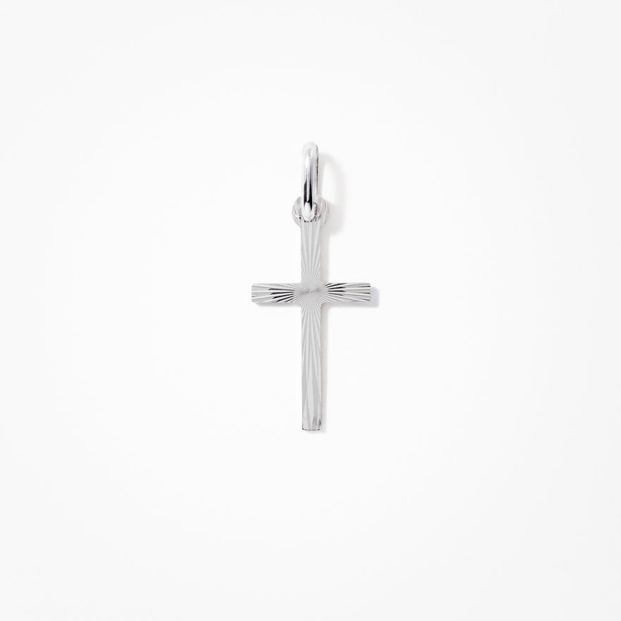 Cross Pendant in 10K Italian White Gold