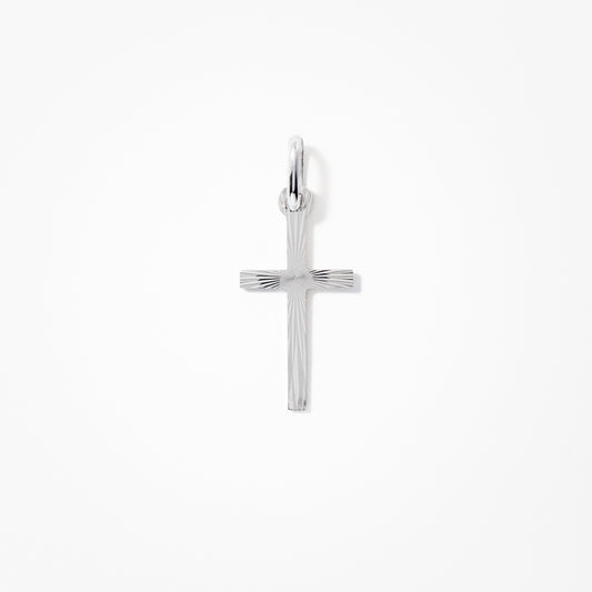 Cross Pendant in 10K Italian White Gold