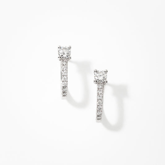 Lab Grown Diamond Hoop Earrings in 14K White Gold (0.75 ct tw)