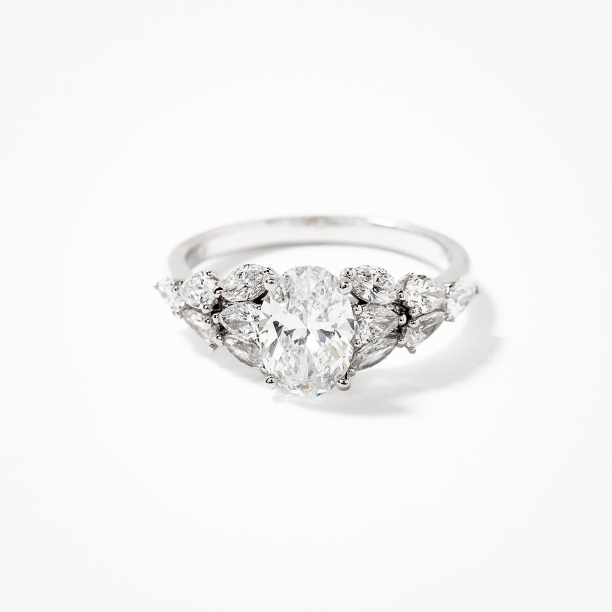 Lab Grown Diamond Cluster Ring 14K White Gold (1.78 ct tw)