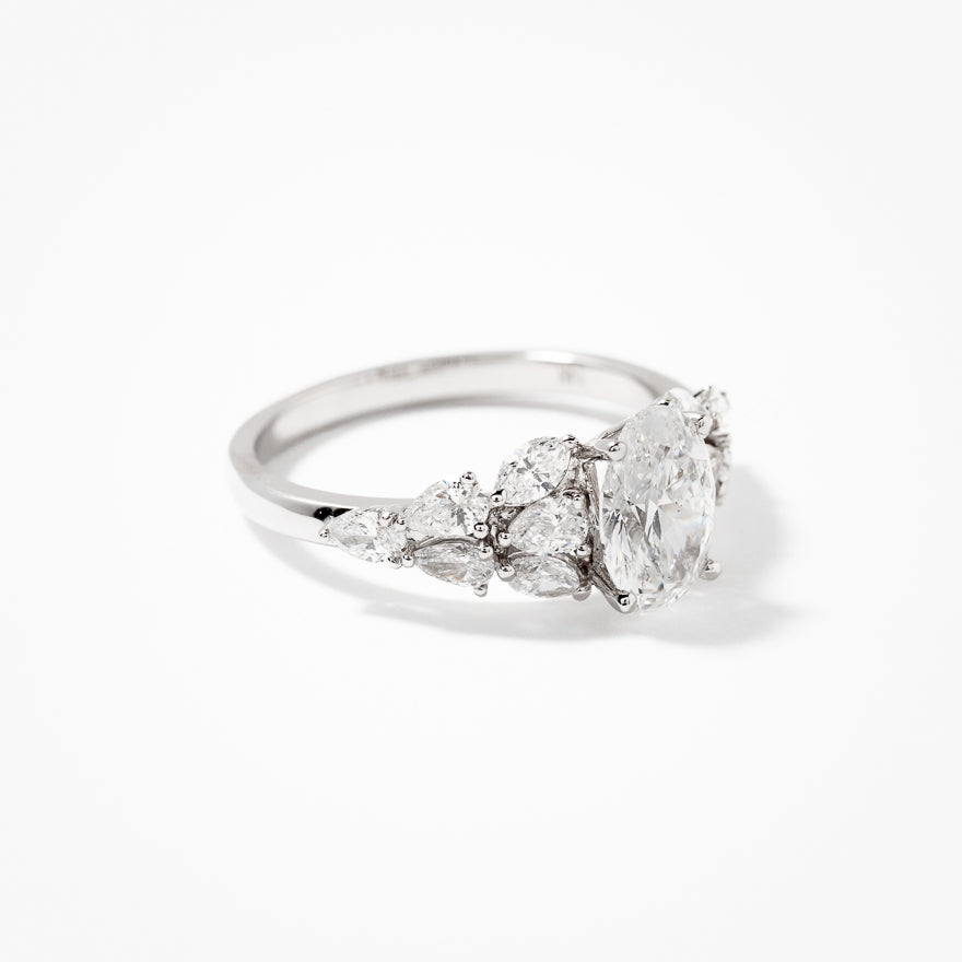 Lab Grown Diamond Cluster Ring 14K White Gold (1.74 ct tw)