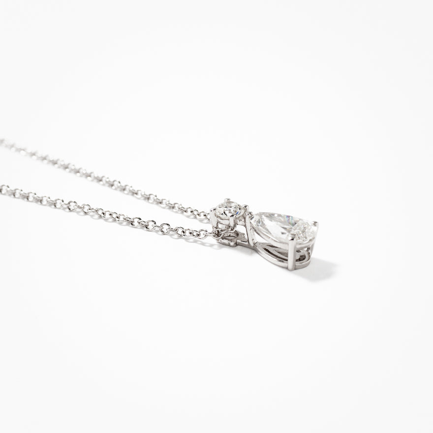 Pear Shape Lab Grown Diamond Necklace in 14K White Gold (0.70 ct tw)