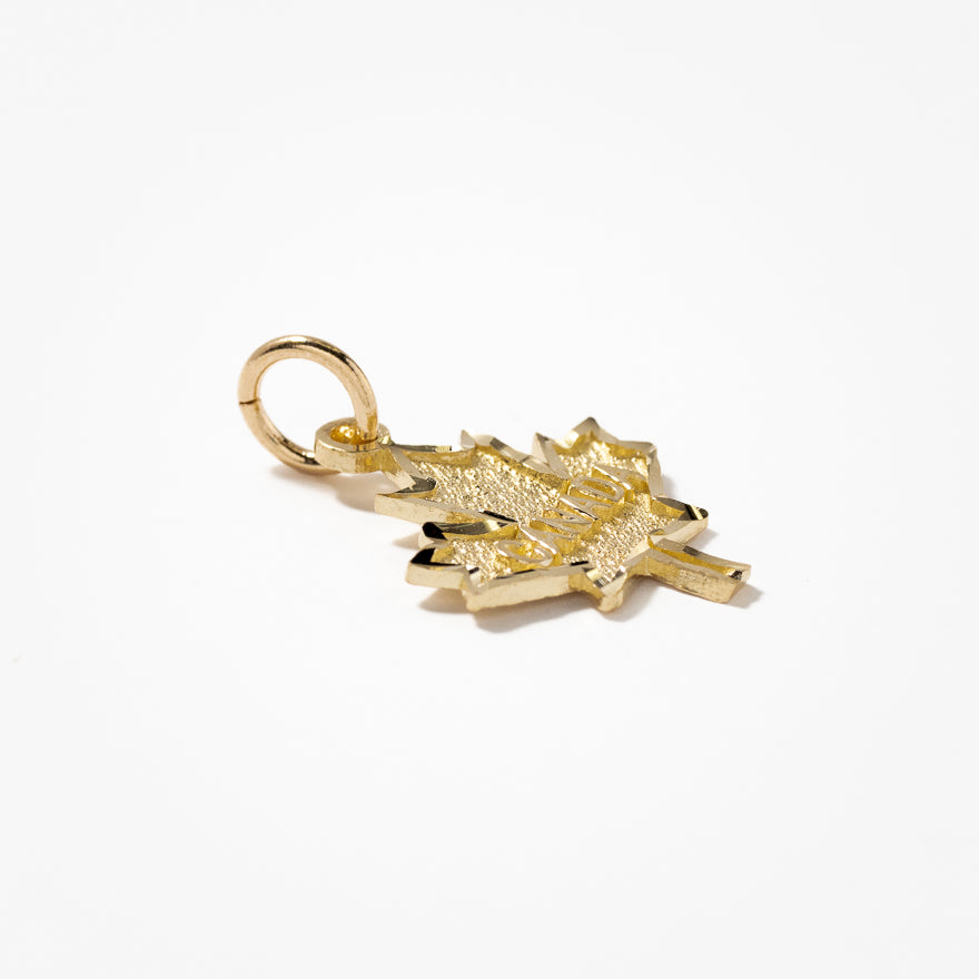 Canada Maple Leaf Pendant in 10K Yellow Gold