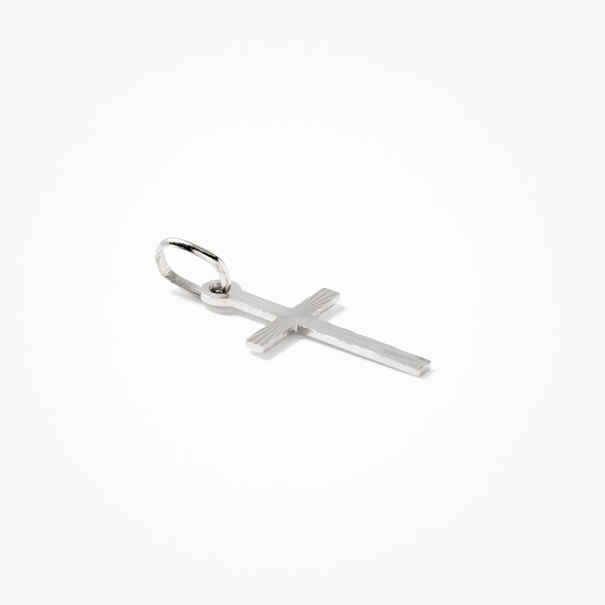 Cross Pendant in 10K Italian White Gold