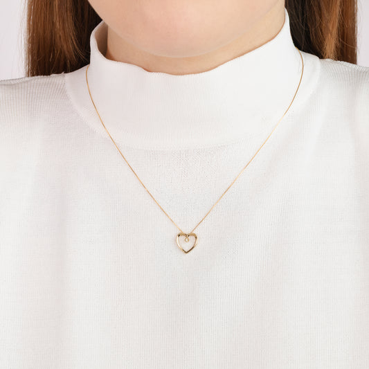 Heart Necklace in 10K Yellow Gold