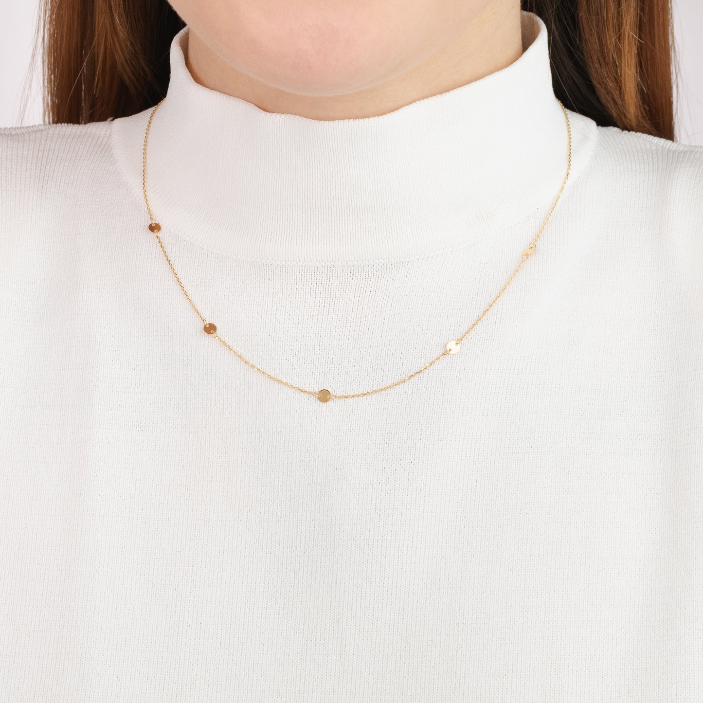 Round Disc Necklace in 10K Yellow Gold