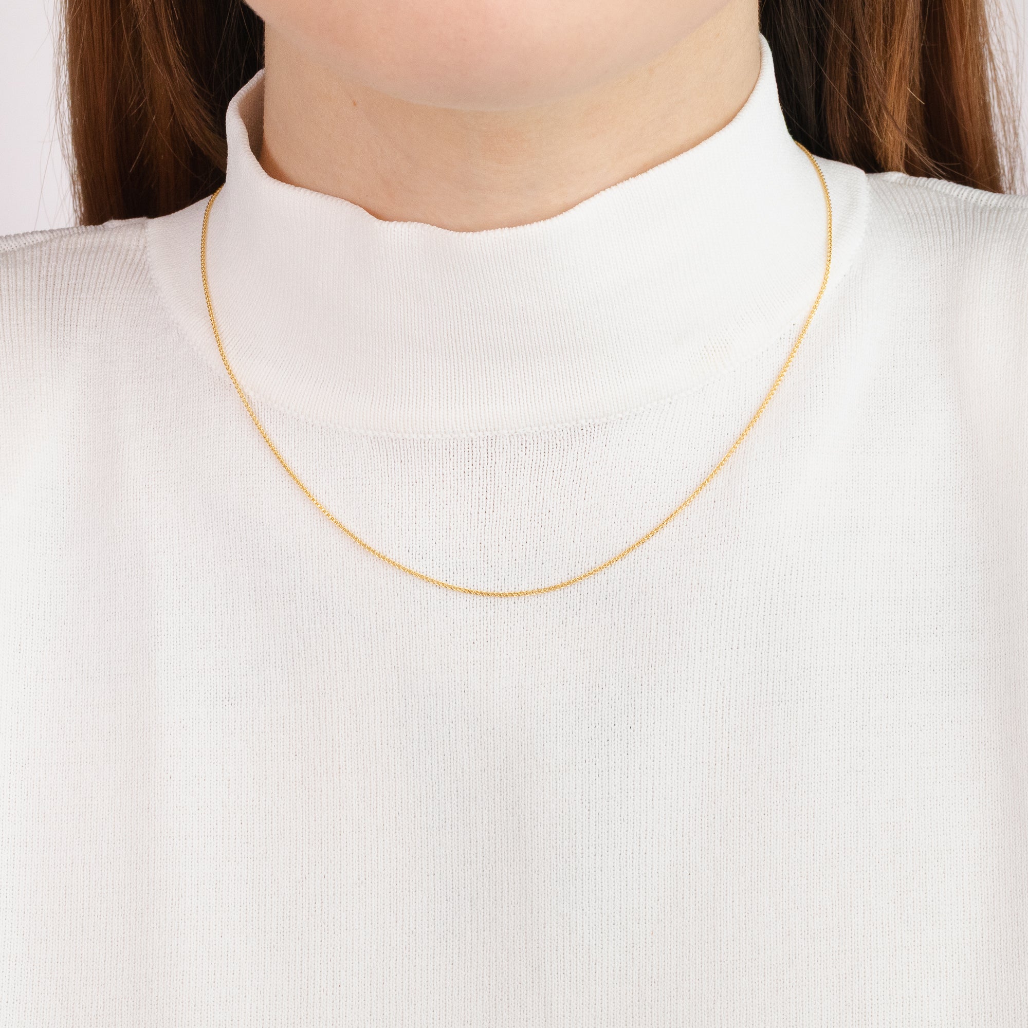 1.00mm 10K Yellow Gold Diamond Cut Wheat Chain (18")
