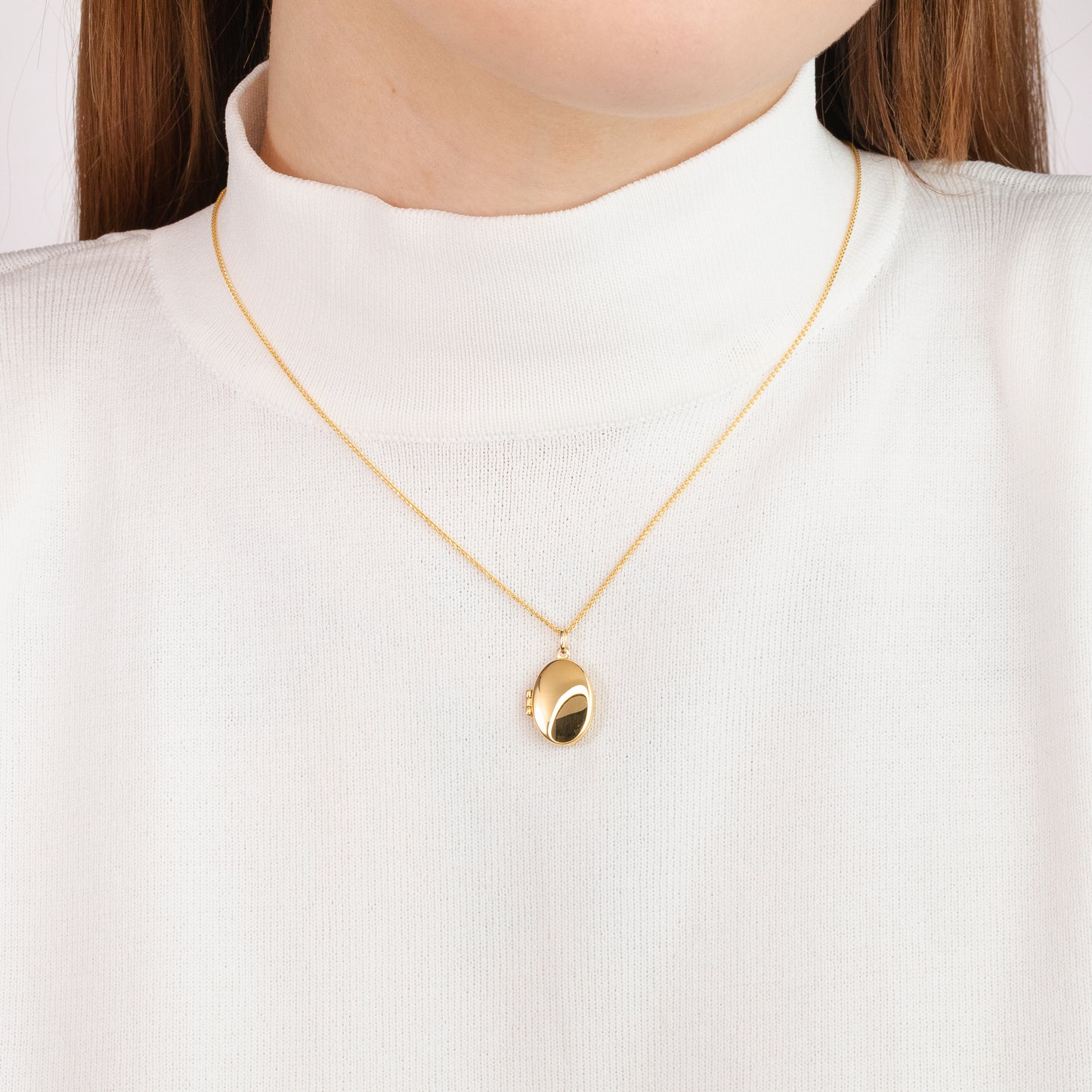 Oval Locket Pendant in 10K Yellow Gold