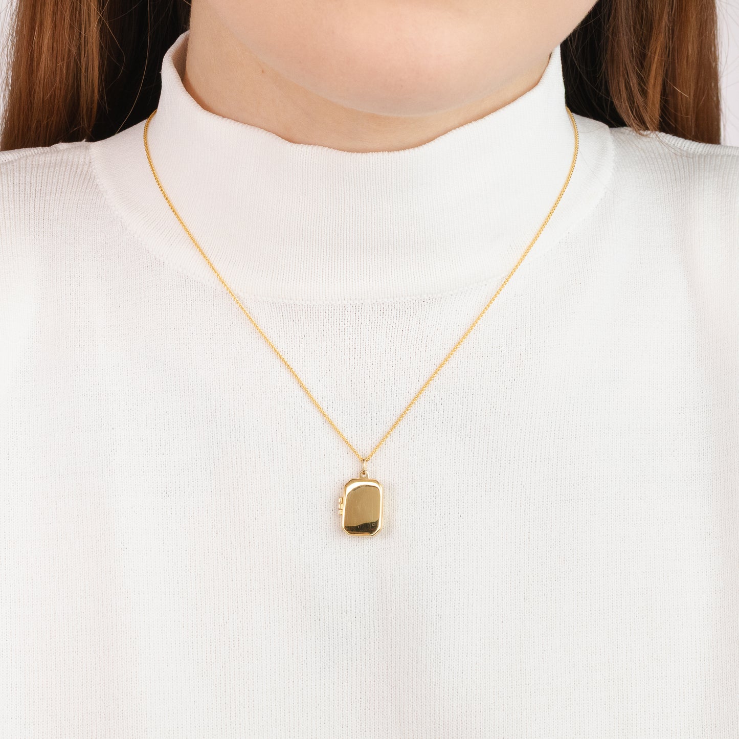 Rectangle Locket Pendant in 10K Yellow Gold