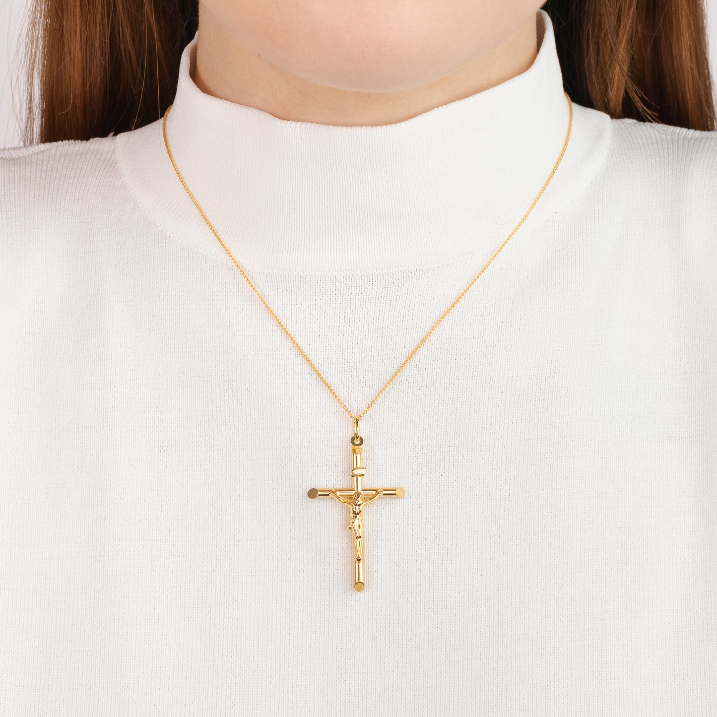 Crucifix Cross Pendant in 10K Yellow Gold