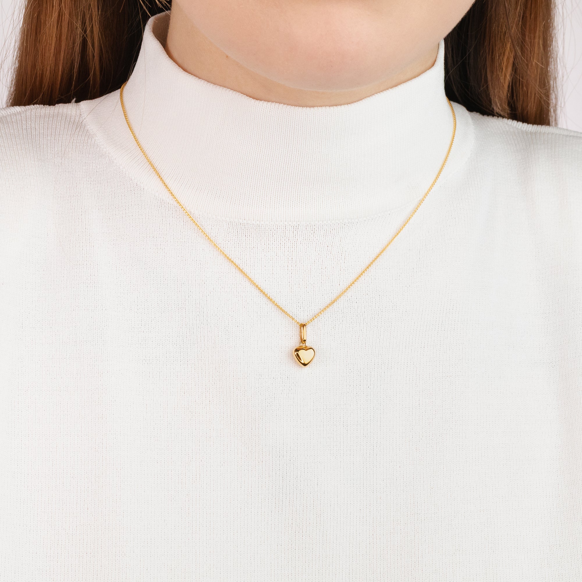 Puff Heart Charm in 10K Yellow Gold