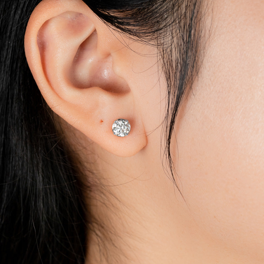 Lab Grown Diamond Stud Earrings in 14K White Gold (1.00 ct tw)