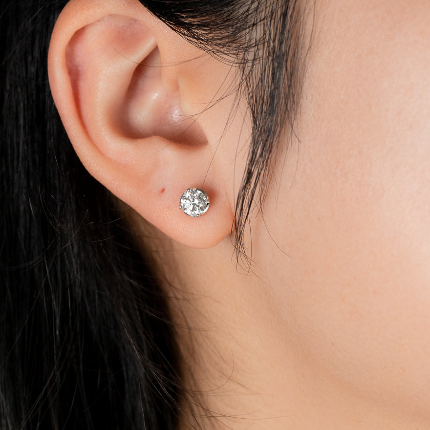 Lab Grown Diamond Stud Earrings in 14K White Gold (1.00 ct tw)