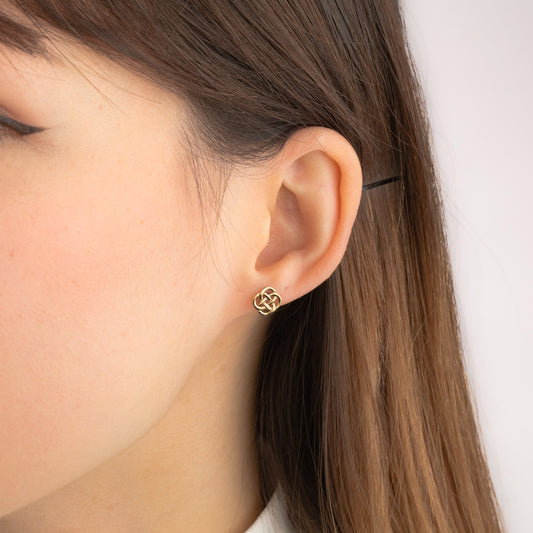 Trinity Knot Earrings in 10K Yellow Gold