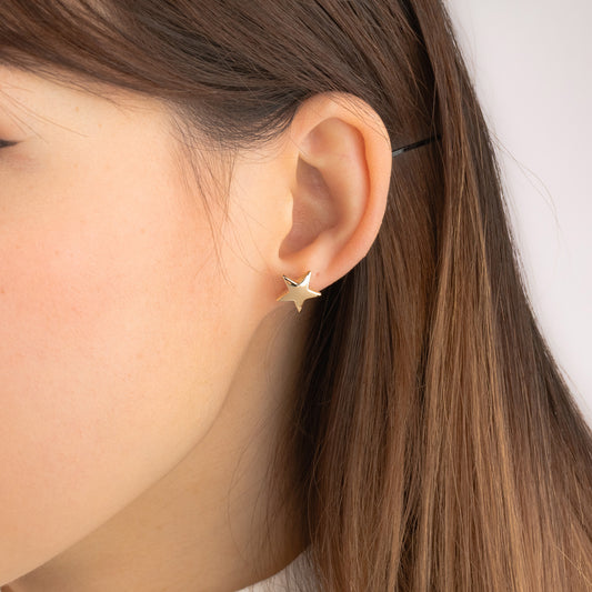 Star Stud Earrings in 10K Yellow Gold