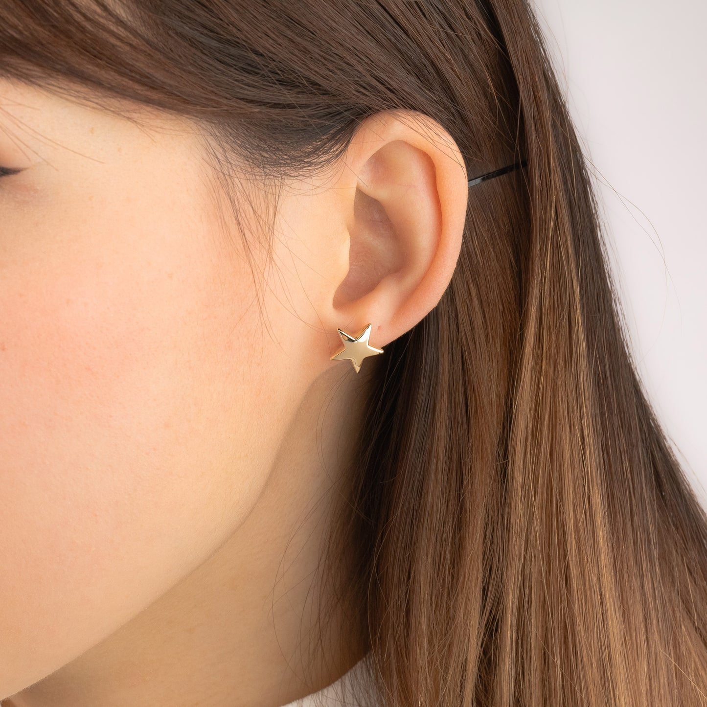Star Stud Earrings in 10K Yellow Gold