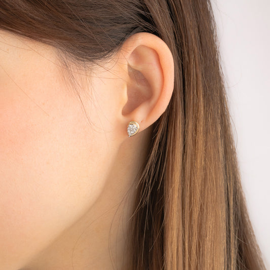 Diamond Cluster Stud Earrings in 10K Yellow Gold (0.25 ct tw)
