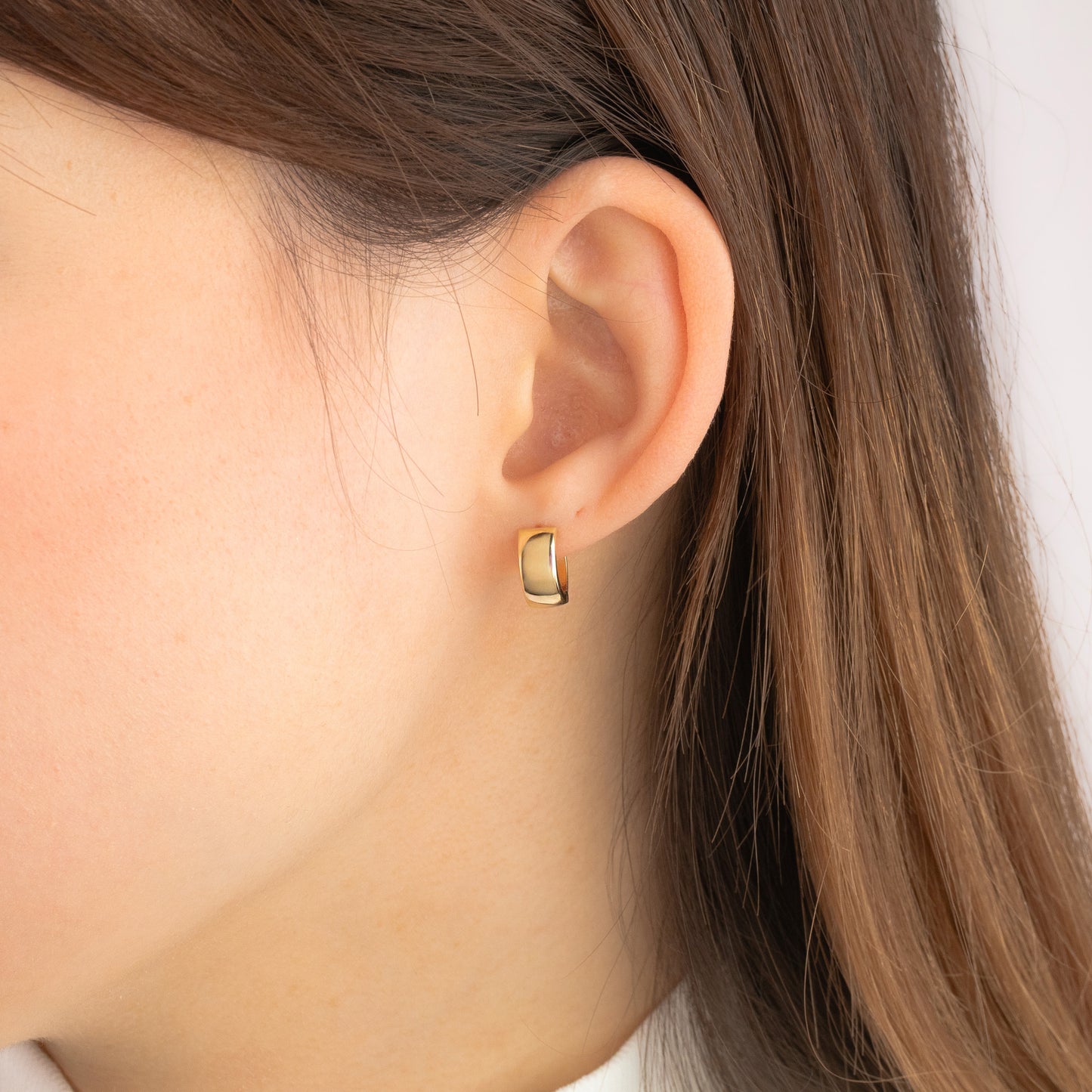 4.5mmx12.5mm Huggie Earrings in 10K Yellow Gold