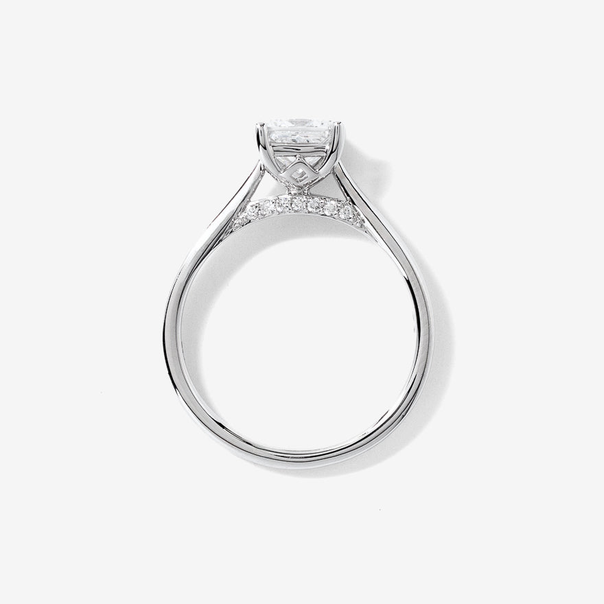 Lab Grown Princess Cut Diamond Engagement Ring in 10K White Gold (1.07 ct tw)