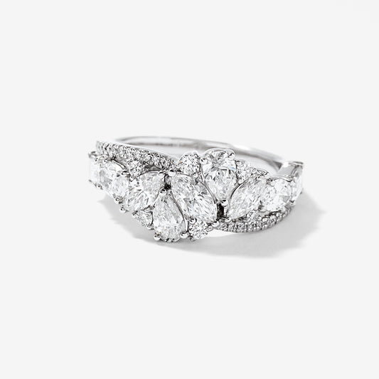 Lab Grown Diamond Cluster Ring in 14K White Gold (2.10 ct tw)