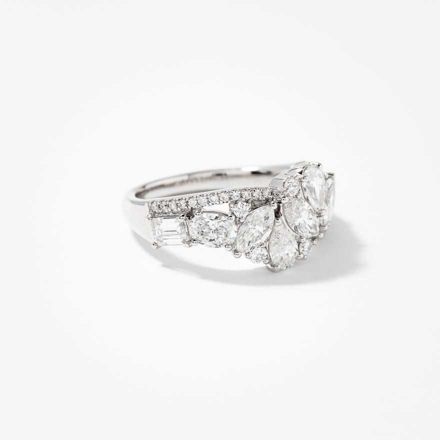 Lab Grown Diamond Cluster Ring in 14K White Gold (2.10 ct tw)