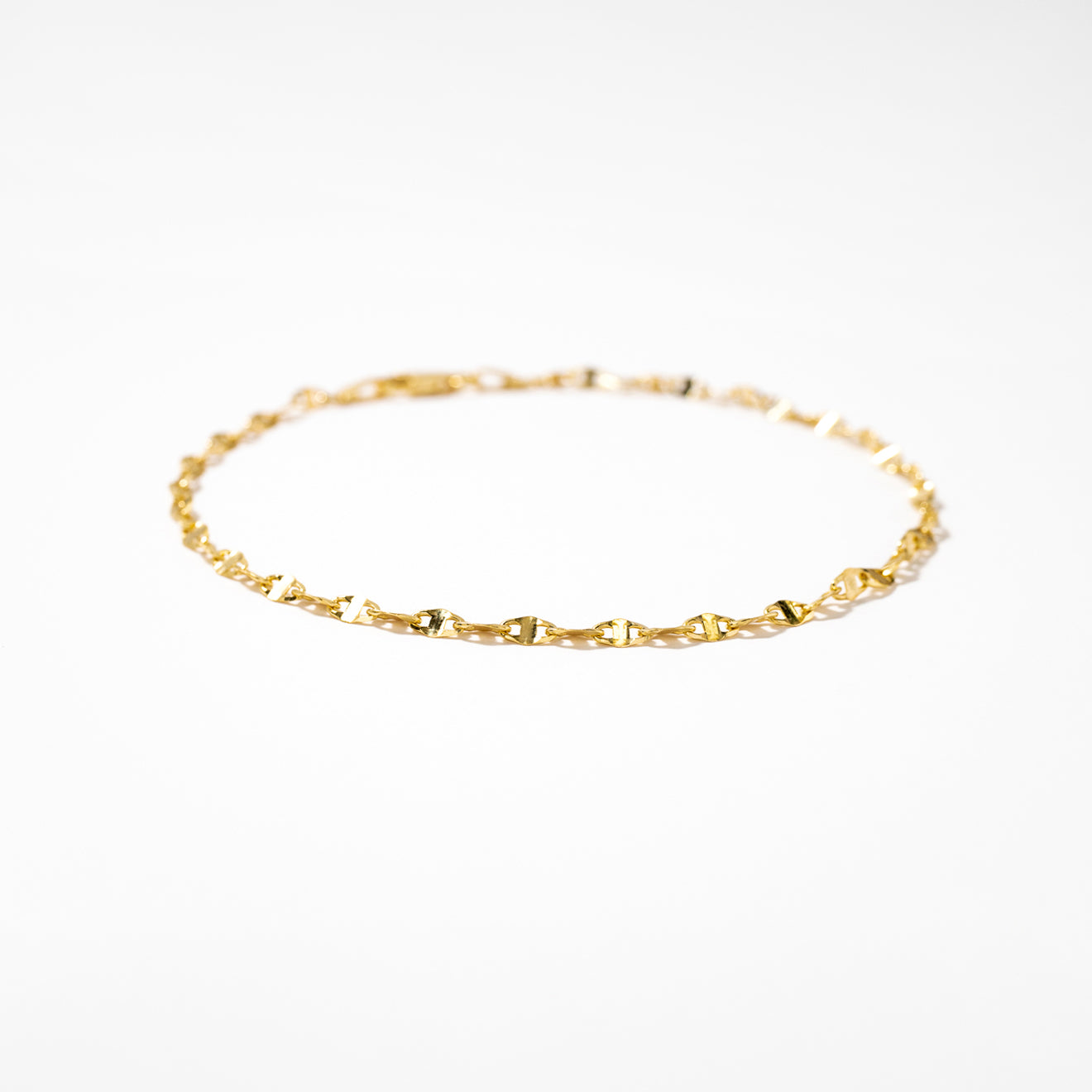 10K Italian Yellow Gold Link Plate Bracelet