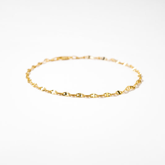 10K Italian Yellow Gold Link Plate Bracelet