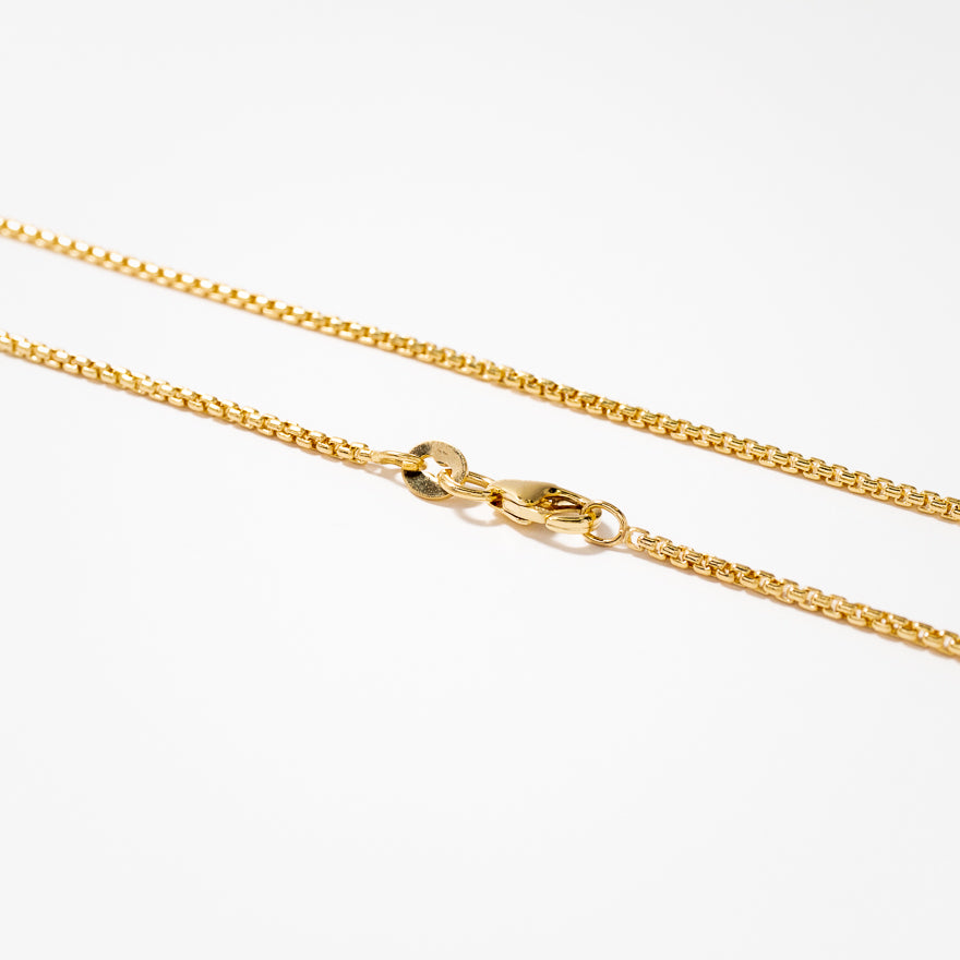 10K Yellow Gold 1.40 mm Diamond Cut Round Box Chain (20")