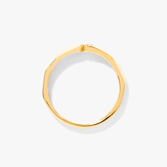 Men's Geometric Wedding Band in 10K Yellow Gold (0.06 ct tw)